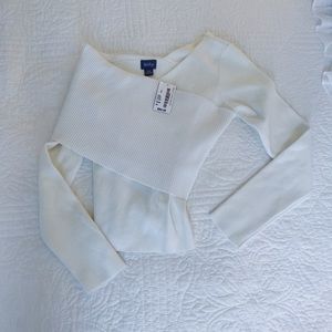NWT WHITE ASSYMETRICAL OFF SHOULDER SWEATER SOUTHMOONUNDER NEELY